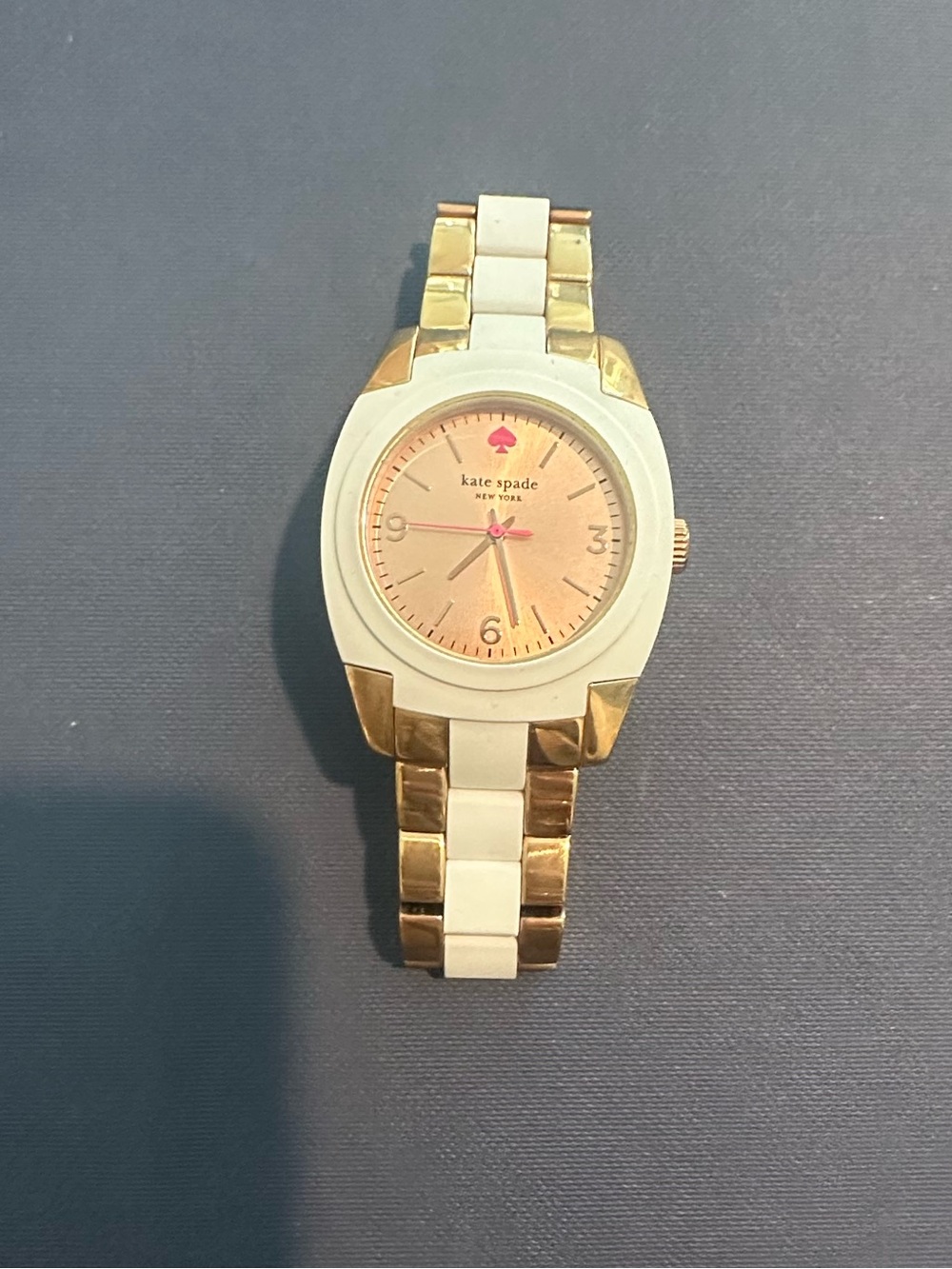 kate spade Rose Gold and White Bracelet Watch with Pink Accents